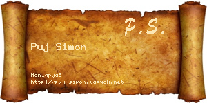 Puj Simon névjegykártya